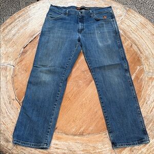 WRANGLER FR Advanced Comfort Relaxed Medium Wash Denim, Men’s 34 x 30